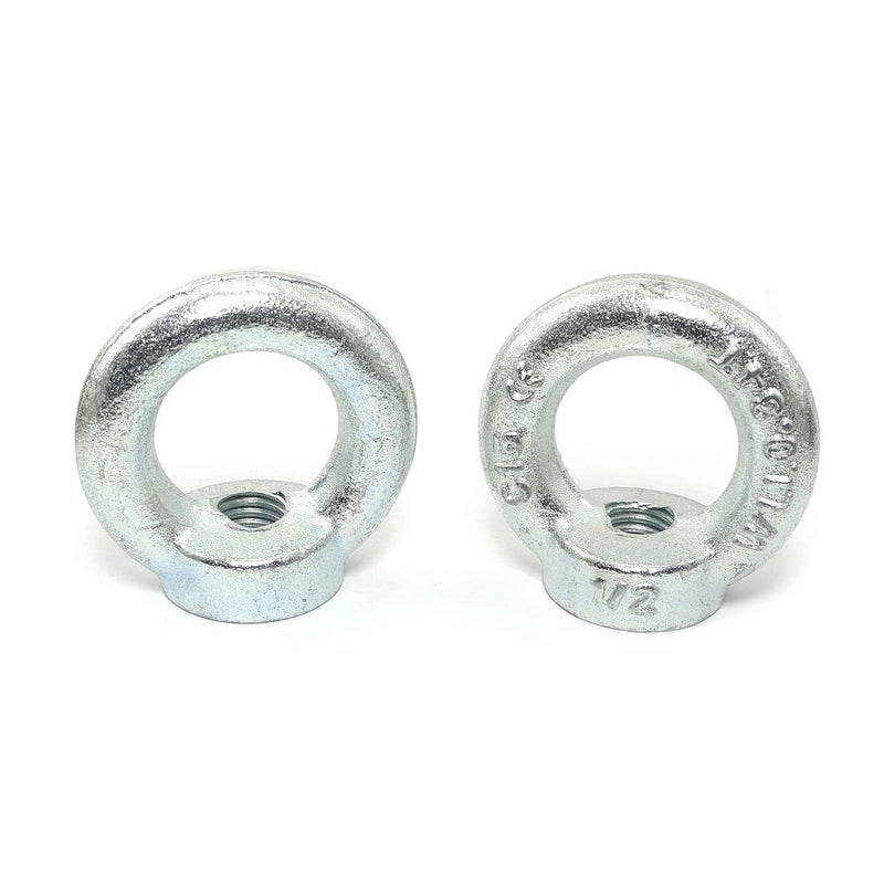 Pro Bamboo Kitchen 2pcs Carbon Steel Q235 Lifting Eye Nut 1/2"-13 Galvanized Iron - Image 1